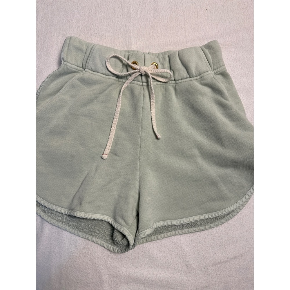 Les Tien Sweat Shorts Womens S Sage Green Relaxed Fit Cotton Fleece Dolphin Hem